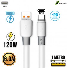 Cabo Tipo C 1m Turbo PD 120W XC-CD-114 X-Cell - Branco